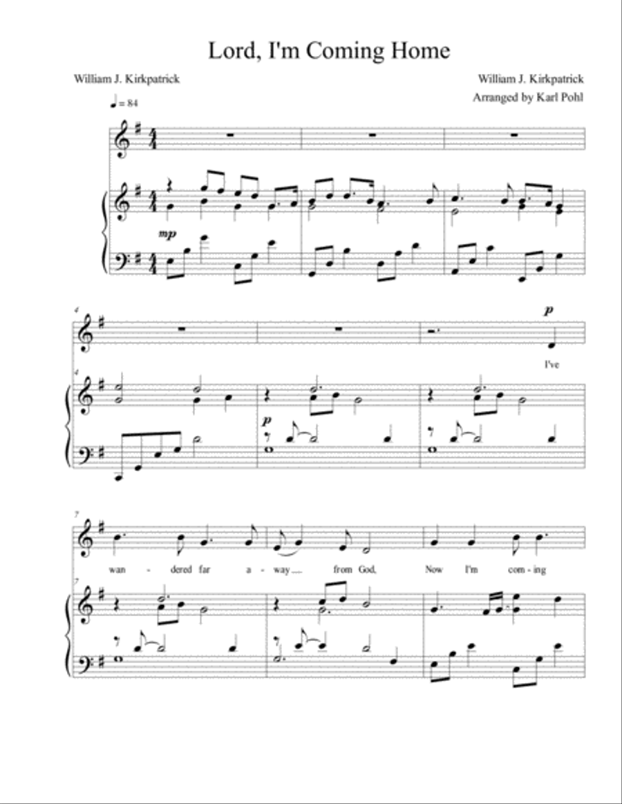 Lord, I'm Coming Home - Arr. Pohl Voice scores gallery preview page 1