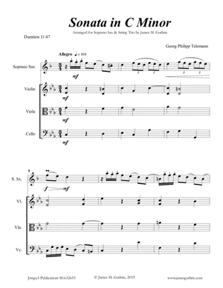 Telemann: Sonata in C Minor for Soprano Sax & String Trio