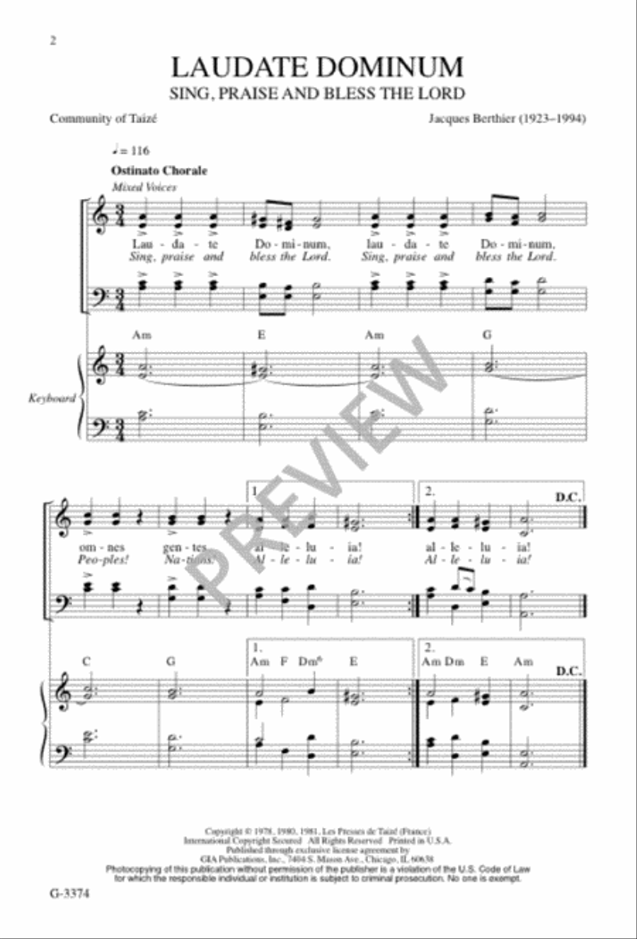 Laudate Dominum 4-Part scores gallery preview page 3