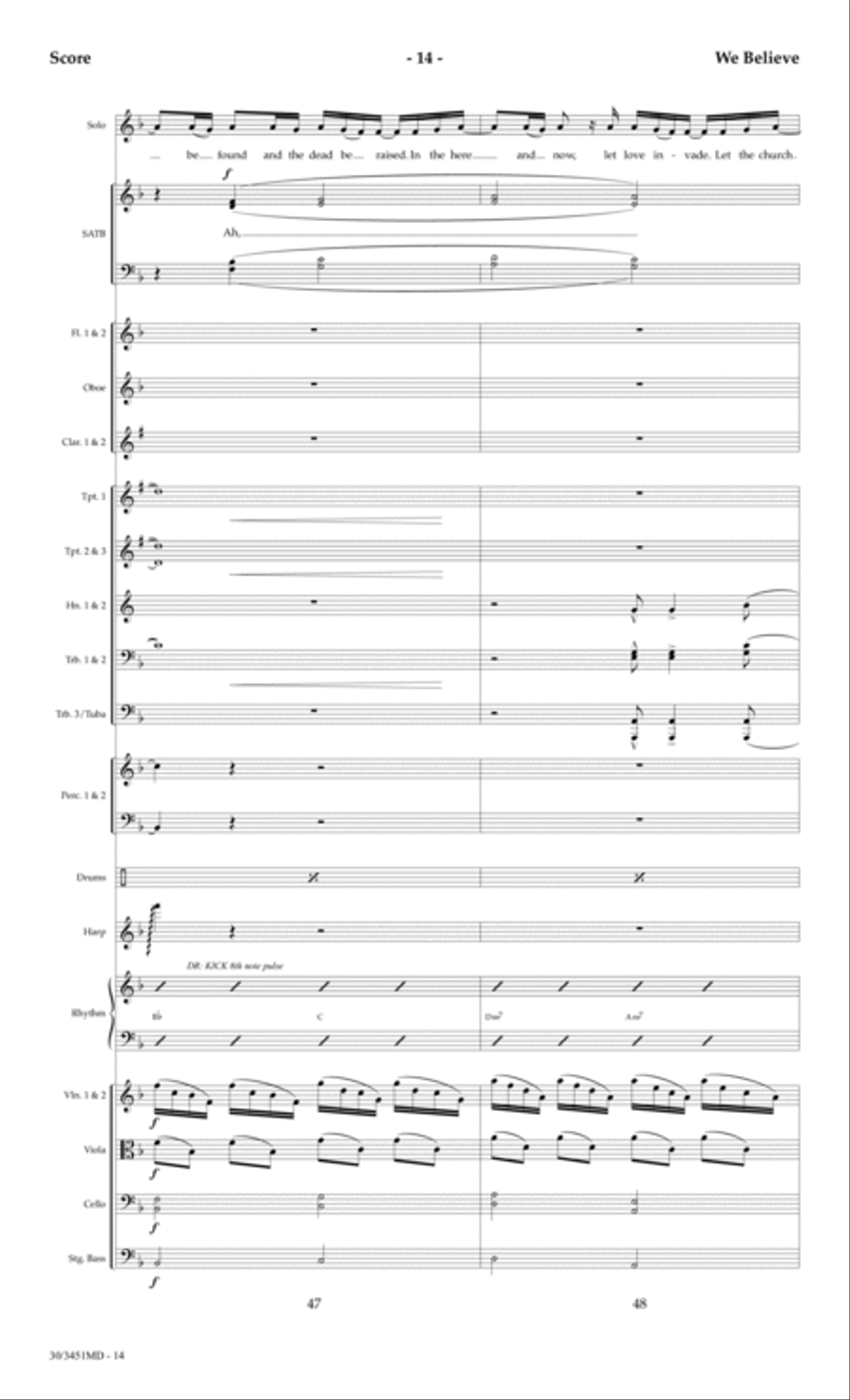 We Believe - Orchestral Score and Parts Choir scores gallery preview page 17