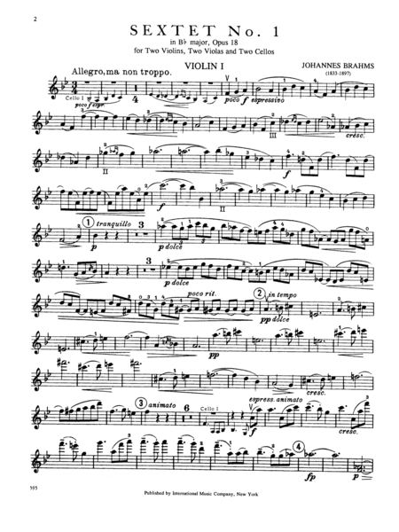 Sextet No. 1 In B Flat Major, Opus 18
