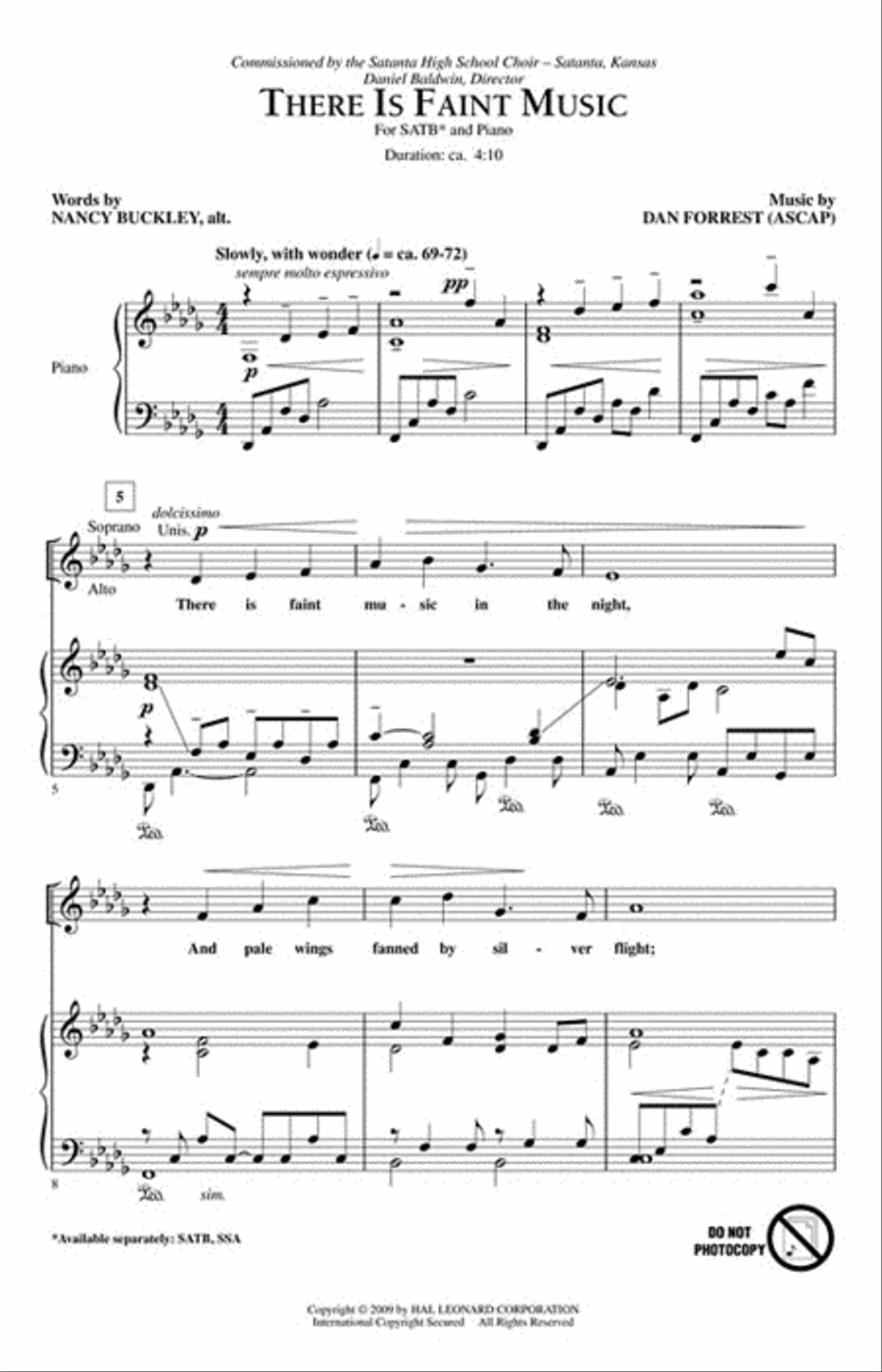 There Is Faint Music 4-Part scores gallery preview page 2