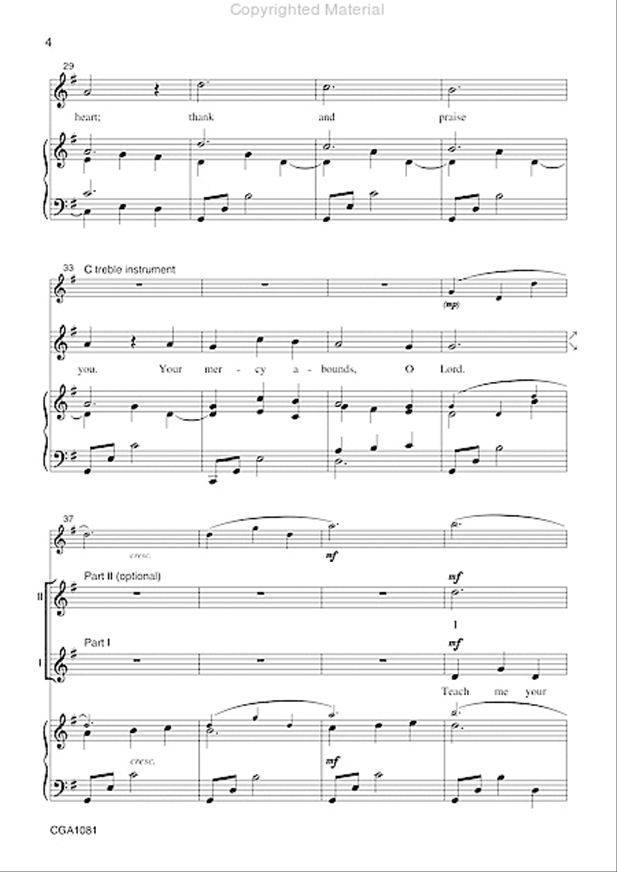 Teach Me Your Way Unison Choir scores gallery preview page 4