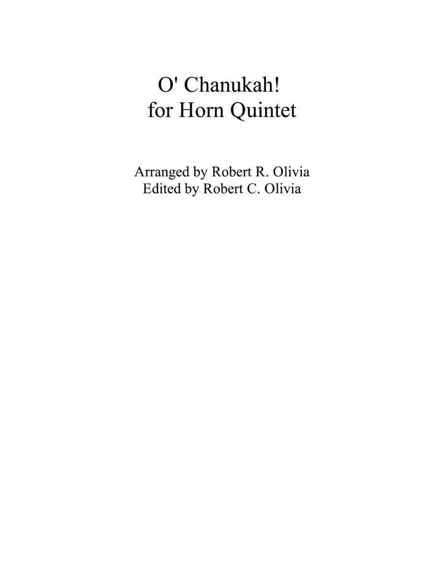 O Chanukah! [Hanukkah] for Horn Quintet image number null