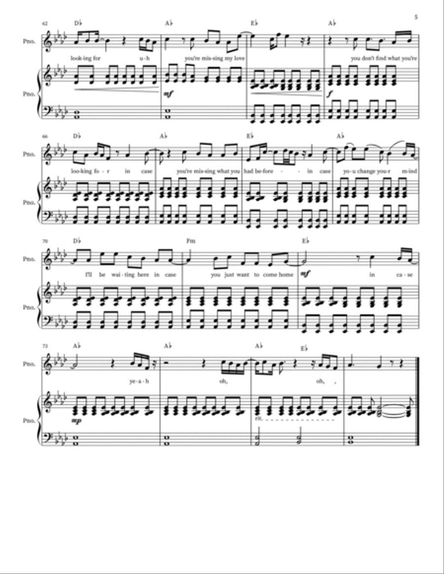 In Case Piano, Vocal scores gallery preview page 5