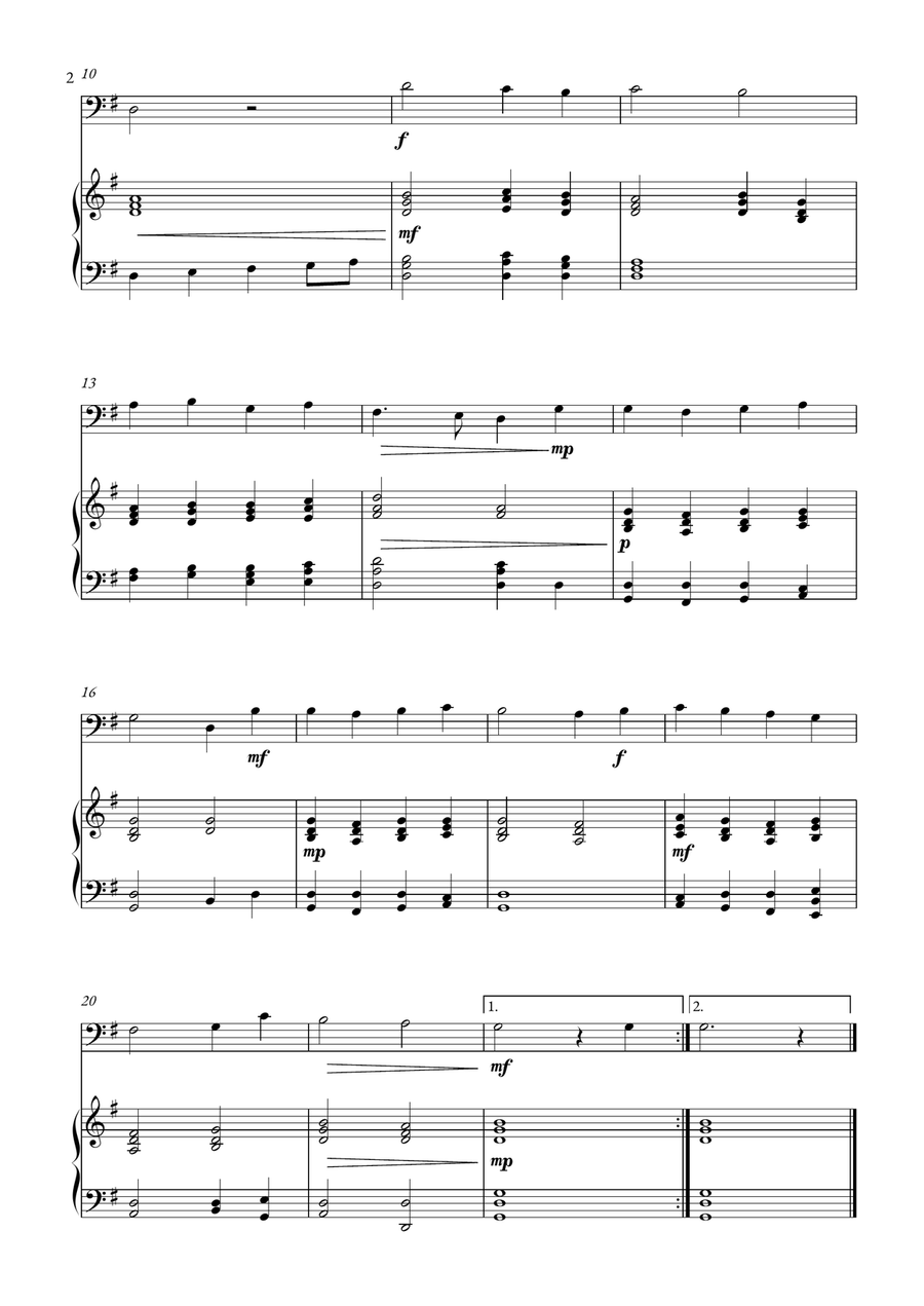 Adeste Fidelis Easy Piano scores gallery preview page 2