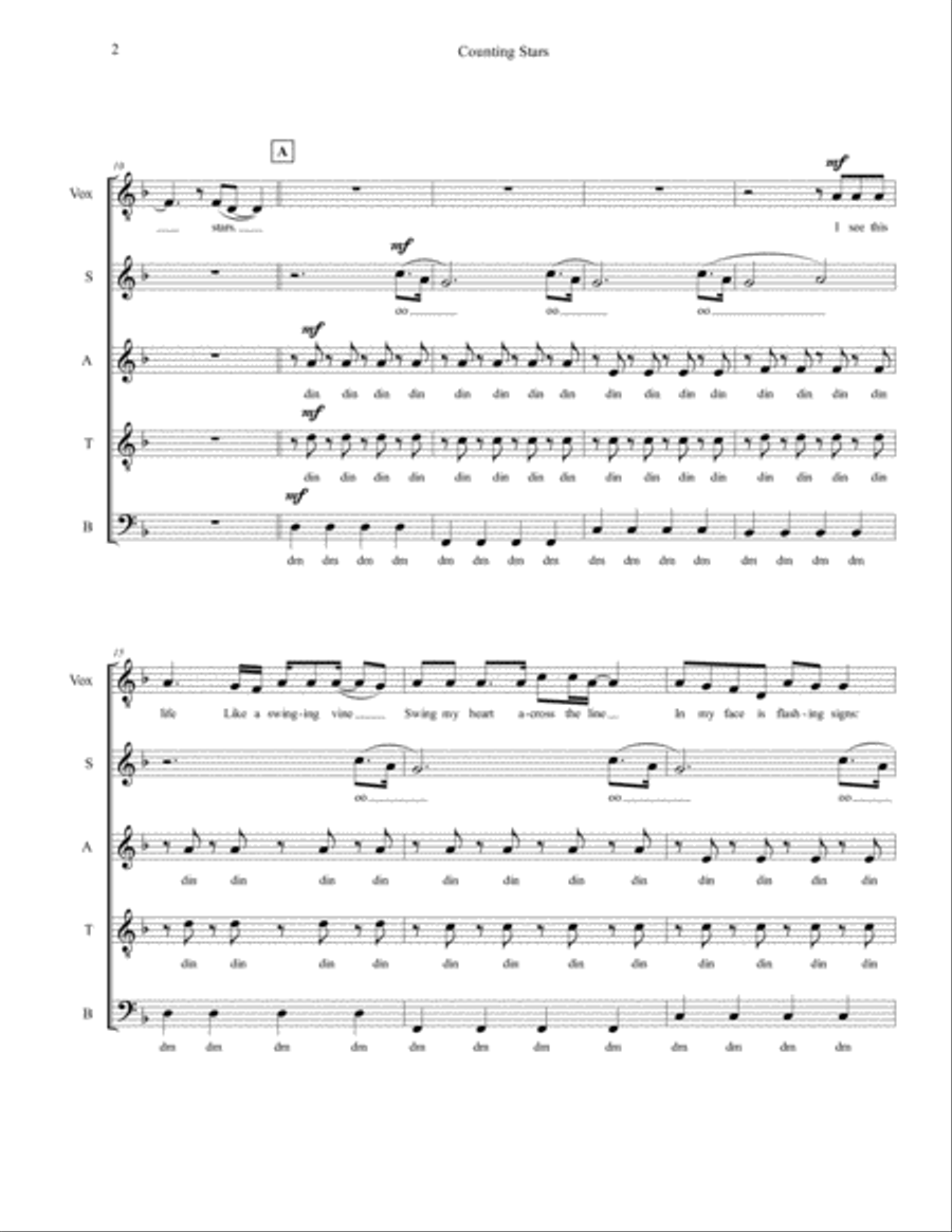 Counting Stars 4-Part scores gallery preview page 2