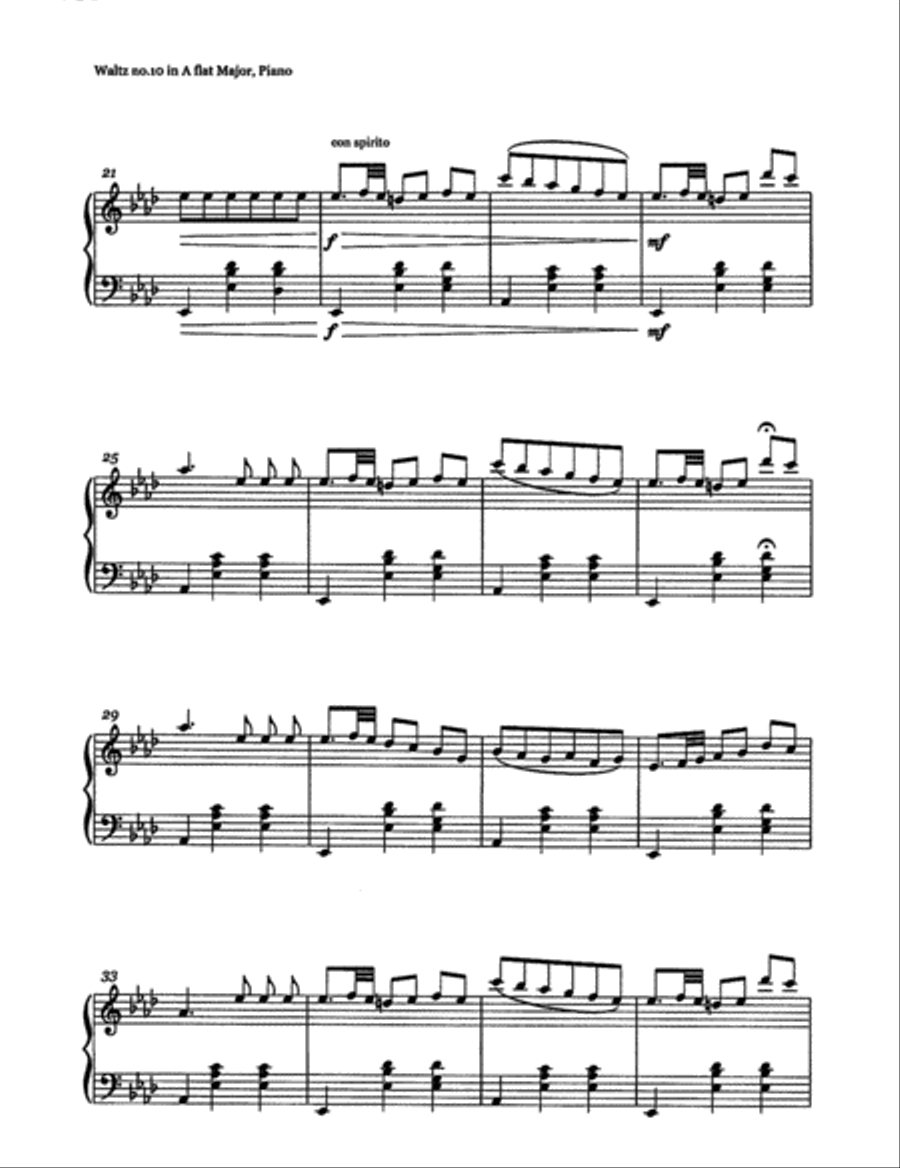 Waltz No. 10 Piano Solo scores gallery preview page 2