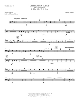 Book cover for Celebration Songs (from Die Fledermaus) - Trombone 2