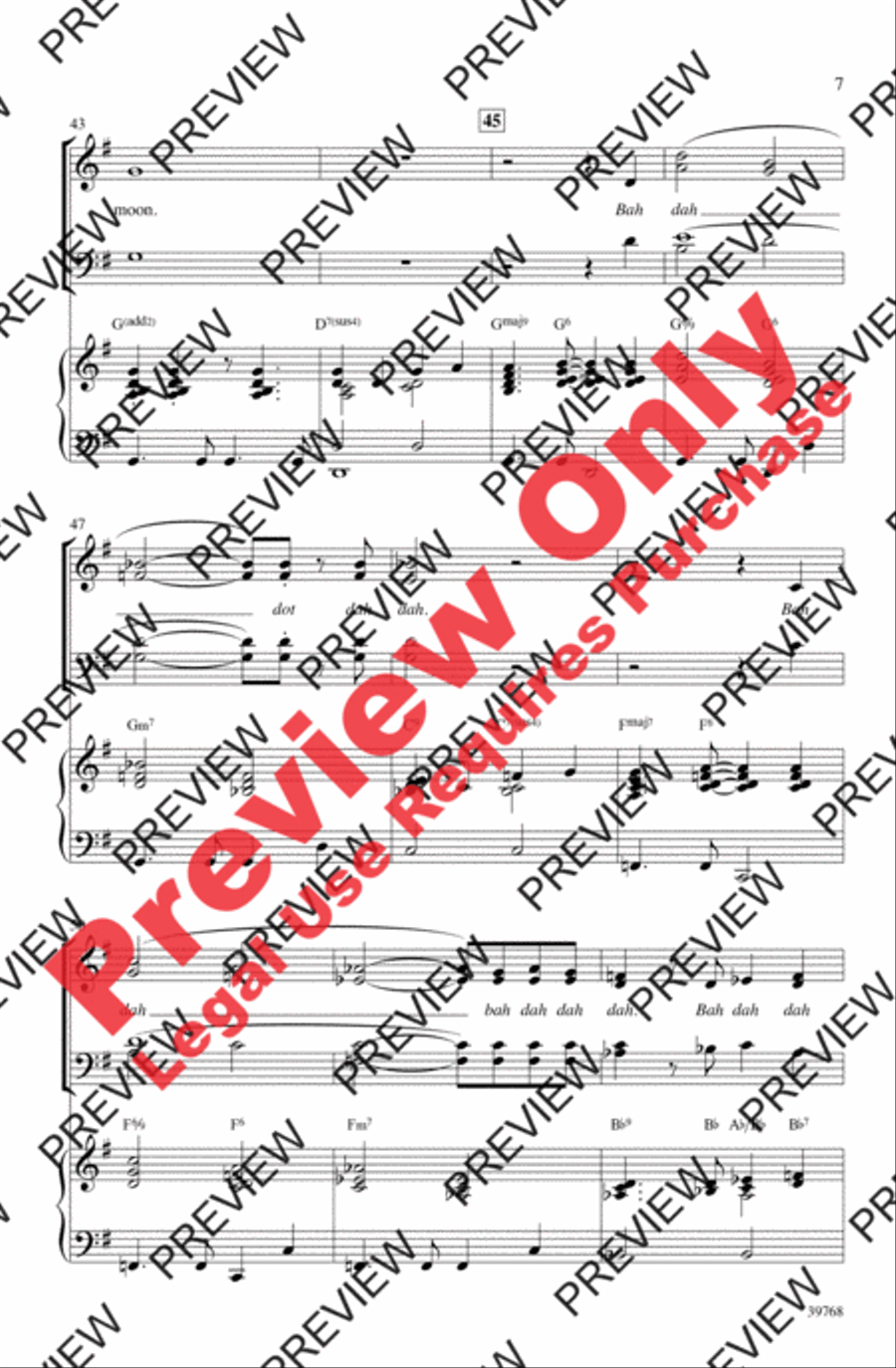How High the Moon 4-Part scores gallery preview page 7