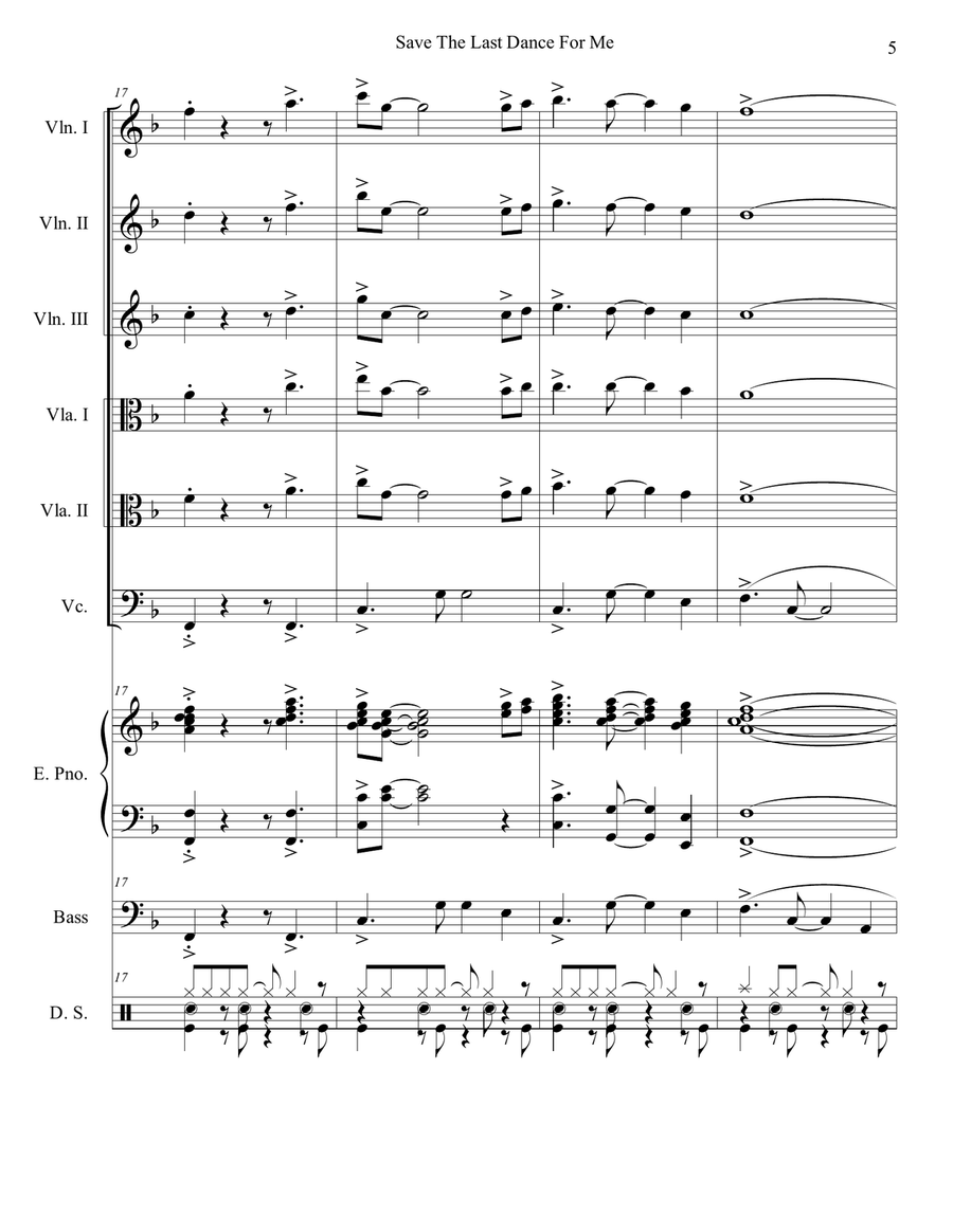 Save The Last Dance For Me String Orchestra scores gallery preview page 5