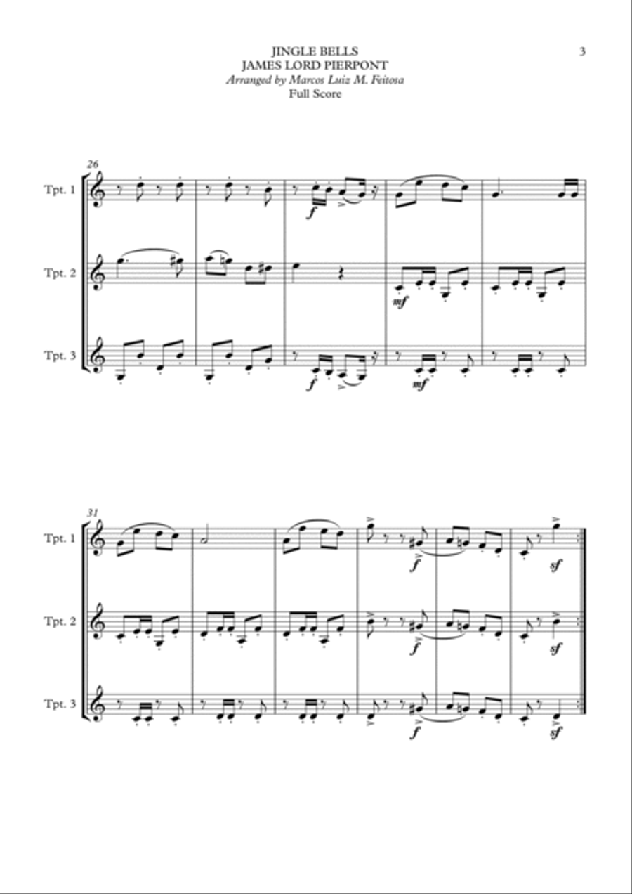 Jingle Bells - Trumpet Trio Trumpet Trio scores gallery preview page 5