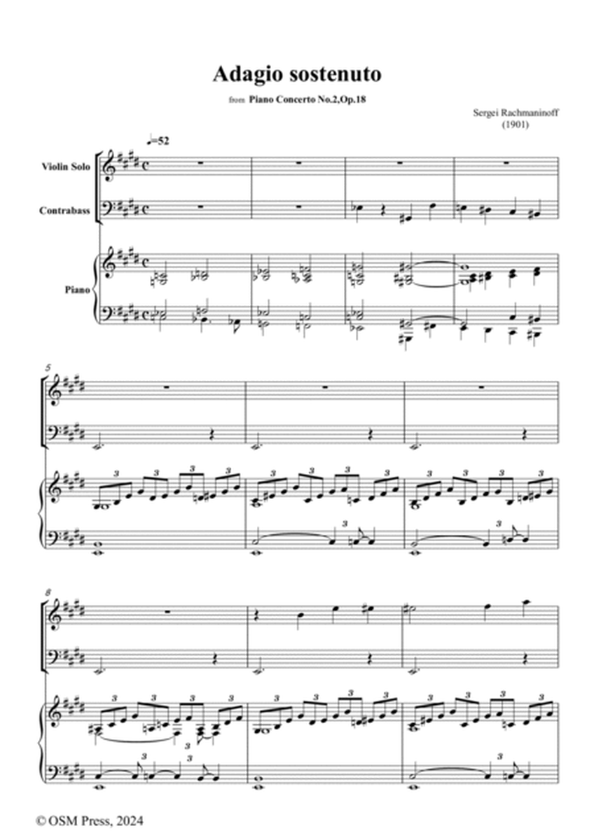 Rachmaninoff-Adagio sostenuto,for Violin,Double Bass and Piano image number null