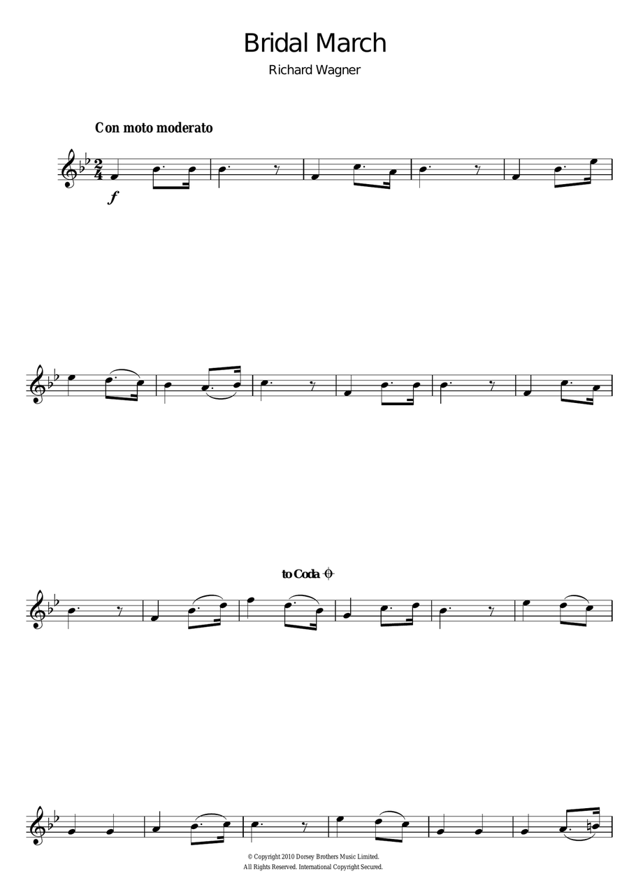 Bridal March Bridal March Flute Solo scores gallery preview page 1