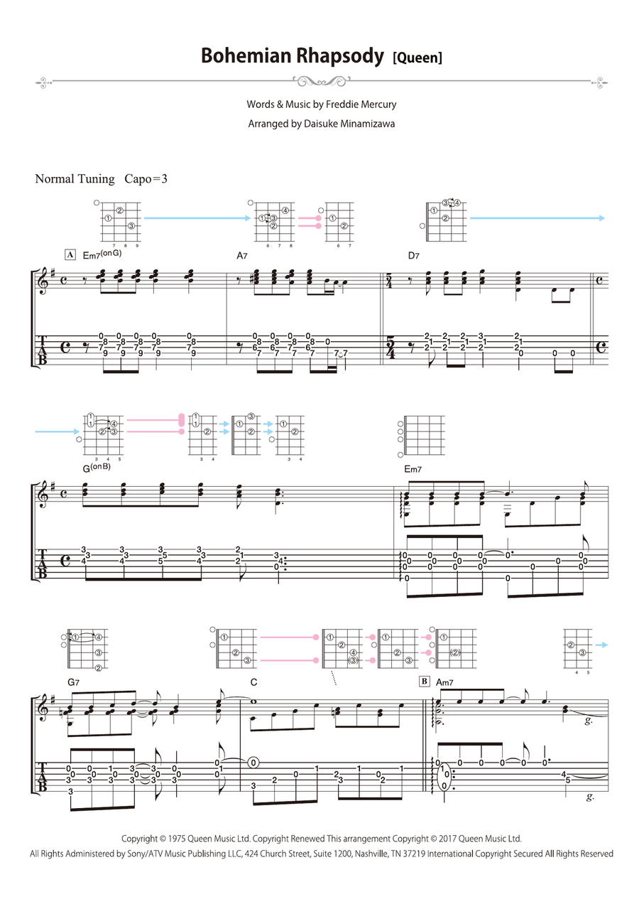 Bohemian Rhapsody Acoustic Guitar scores gallery preview page 1