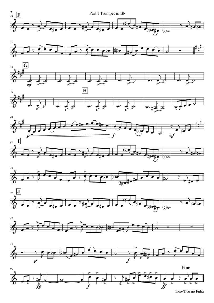 Tico-Tico no Fubá - Choro - Brass Trio Brass Trio scores gallery preview page 6