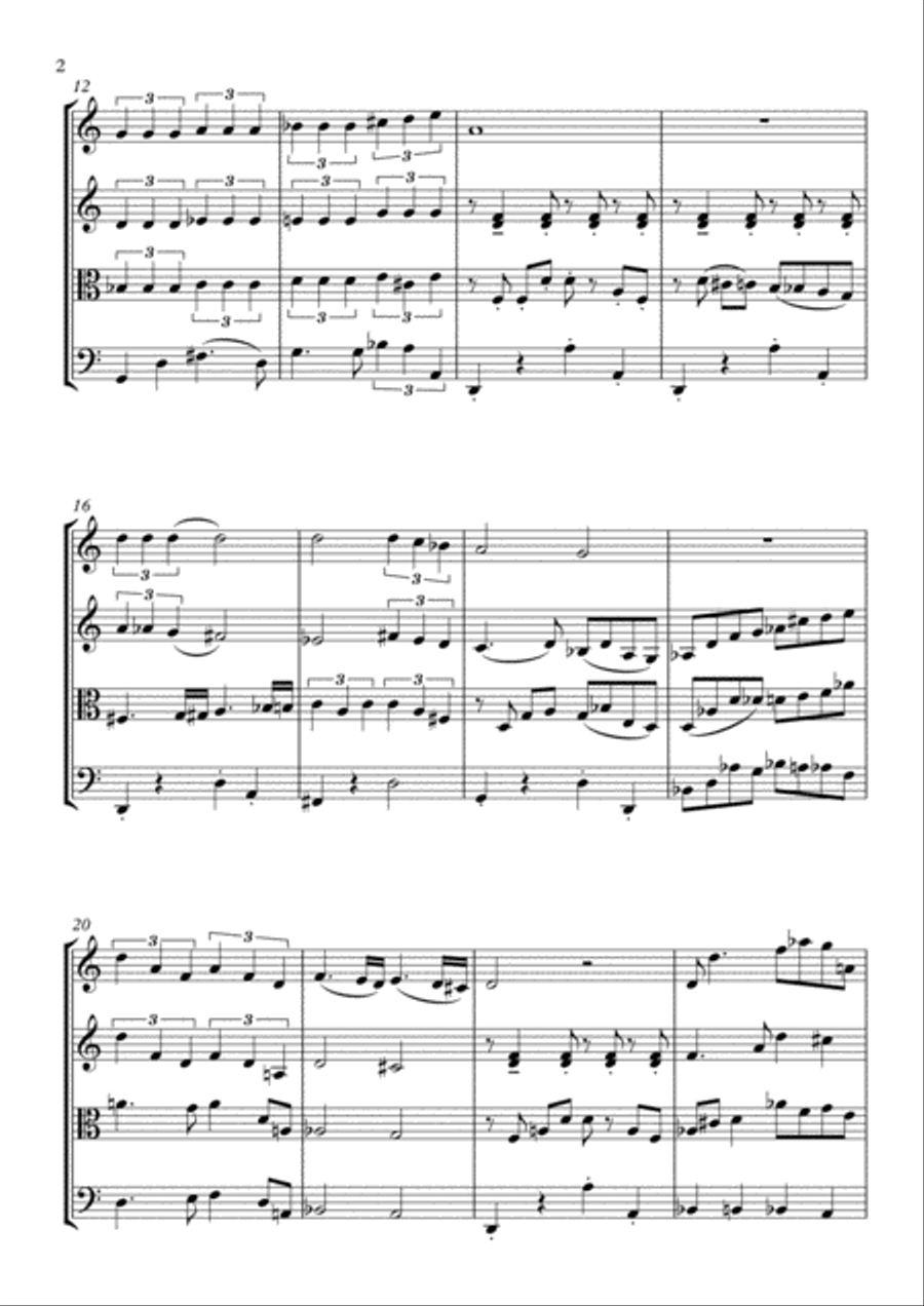 Besame Mucho (Kiss Me Much) String Quartet scores gallery preview page 2
