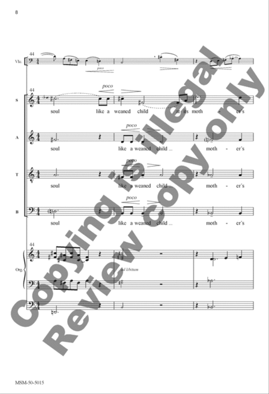 Lord, My Heart Is Not Proud (Choral Score) image number null