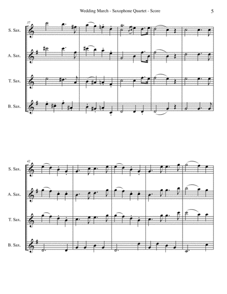 Mendelssohn Wedding March from A Midsummer Night's Dream for Saxophone Quartet image number null