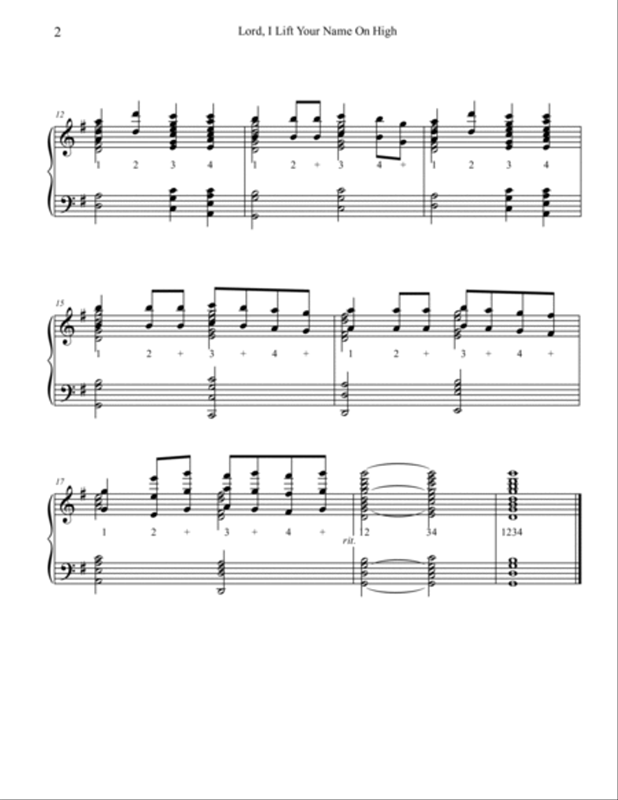 Lord, I Lift Your Name On High Handbell Choir scores gallery preview page 3