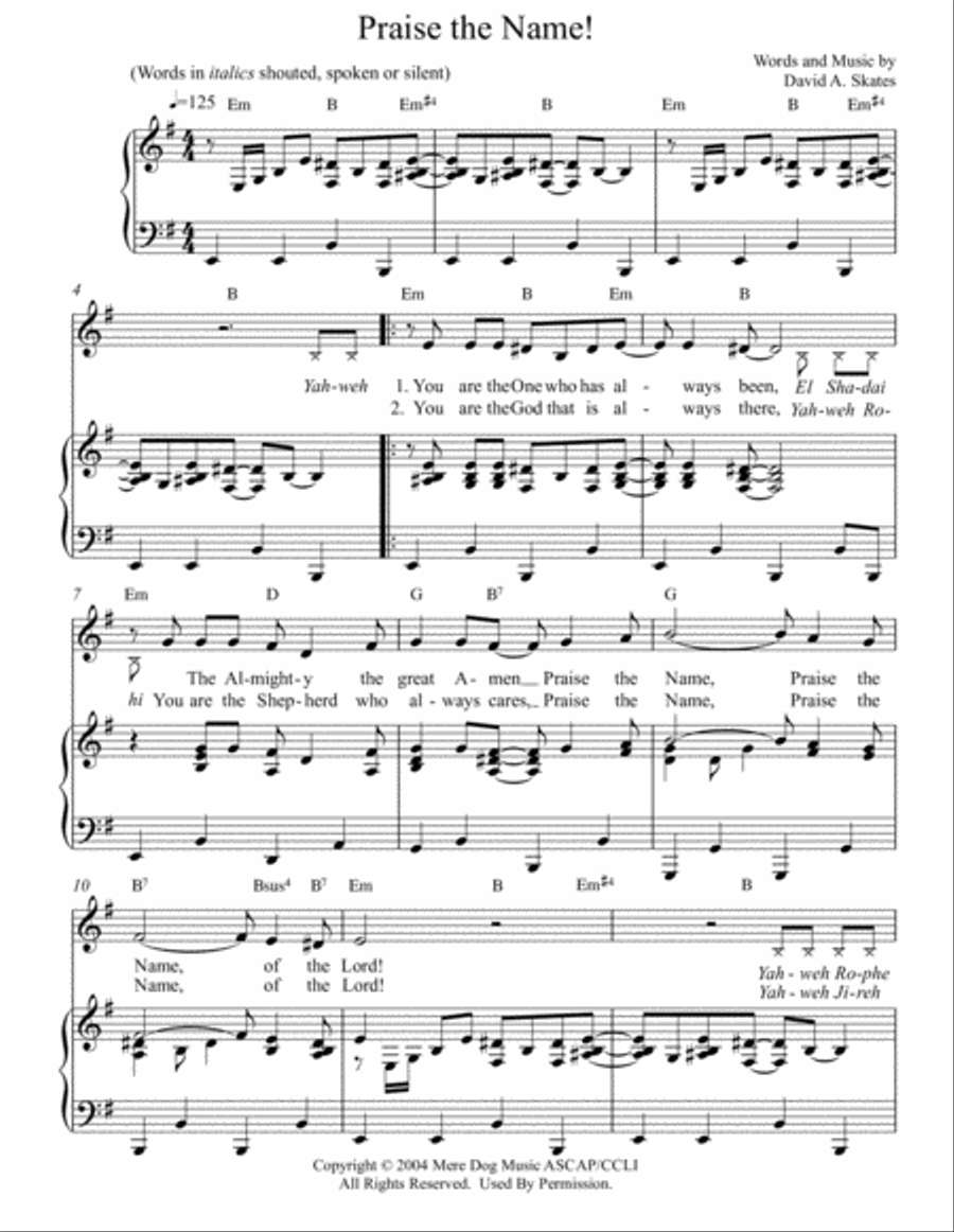 Praise the Name! Voice scores gallery preview page 1