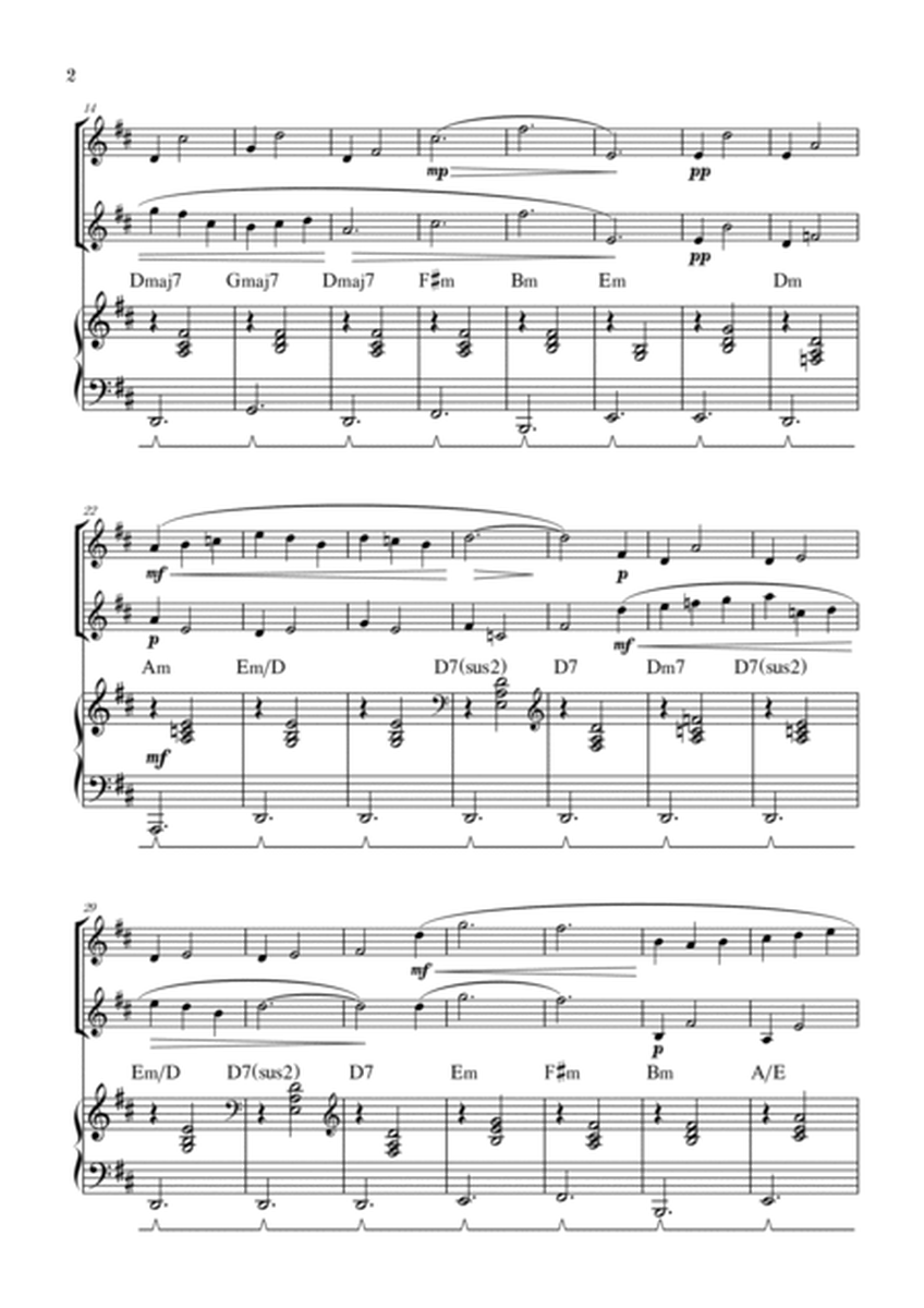 Gymnopédie no 1 | Violin Duet | Original Key | Chords | Piano accompaniment |Easy intermediate image number null