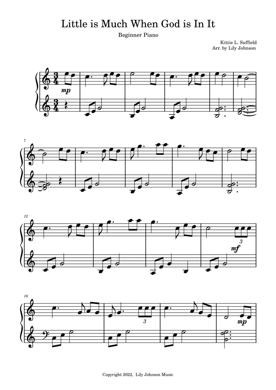 Little is Much When God is In It Easy Piano scores gallery preview page 1