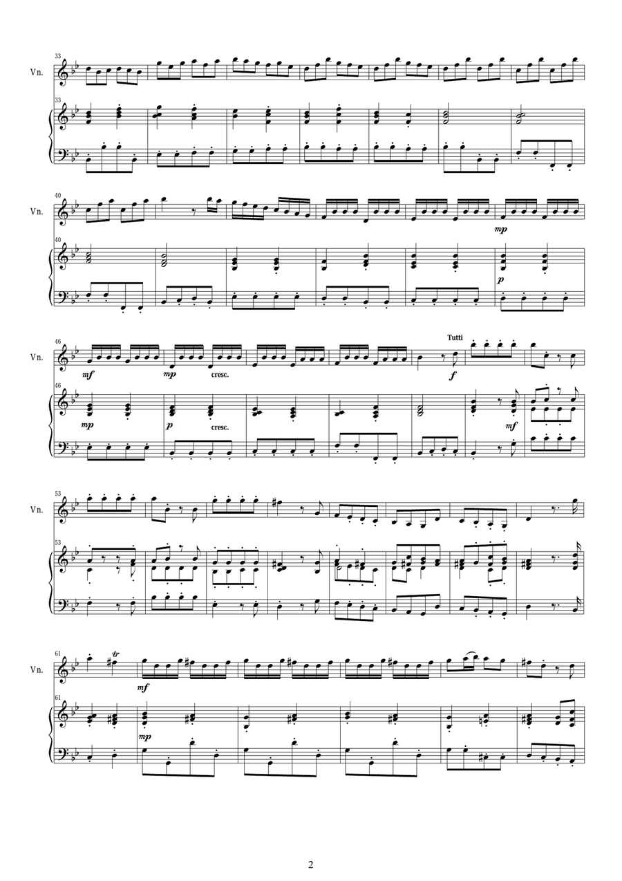 Vivaldi - Violin Concerto in G minor RV 318 Op.6 No.3 for Violin and Piano Violin Solo scores gallery preview page 2