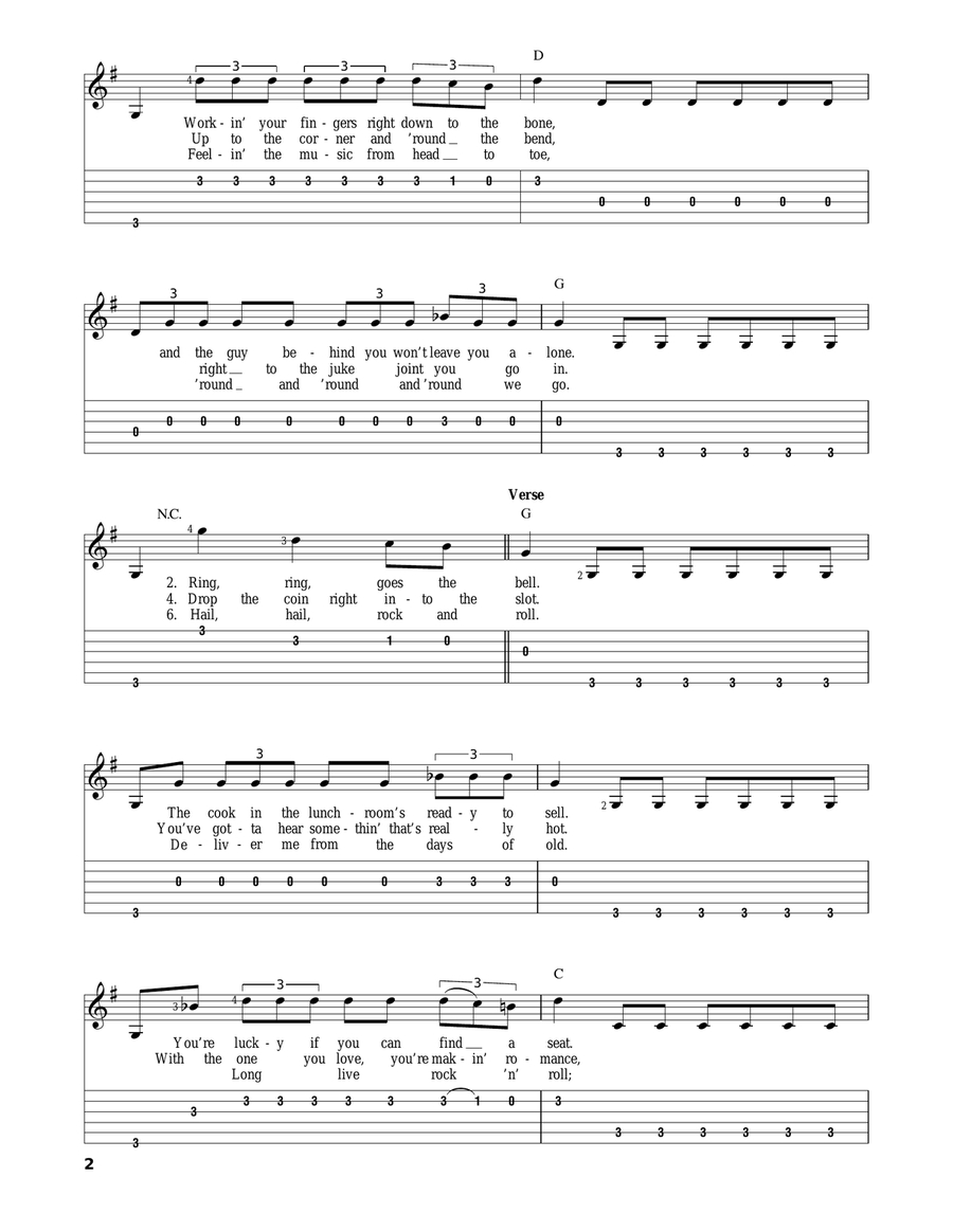 School Day (Ring! Ring! Goes The Bell) Acoustic Guitar scores gallery preview page 2