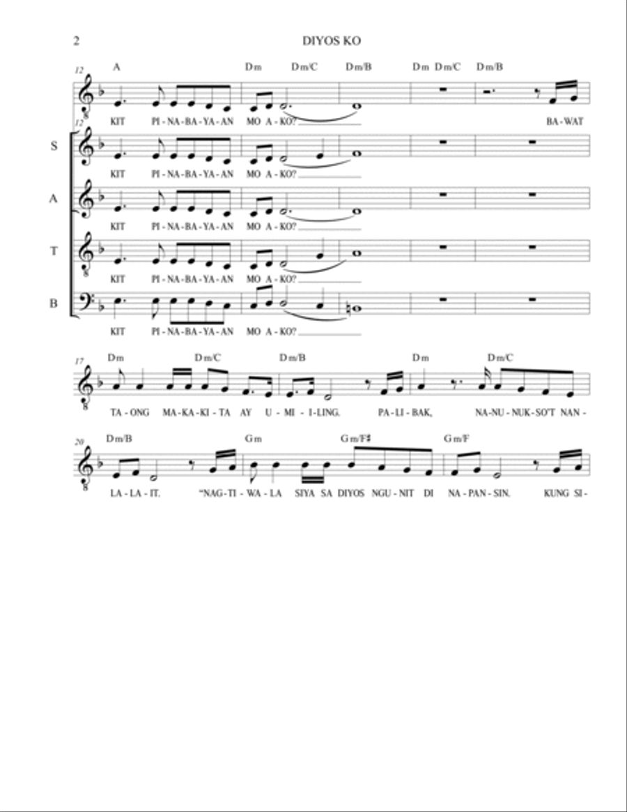 Diyos Ko 4-Part scores gallery preview page 2