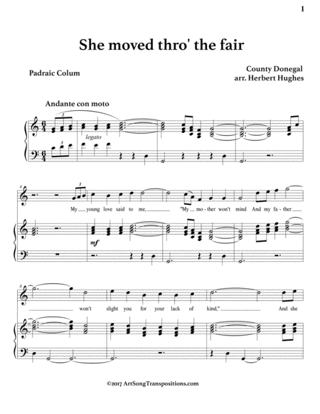 She moved thro' the fair (G mixolydian, no flats or sharps)