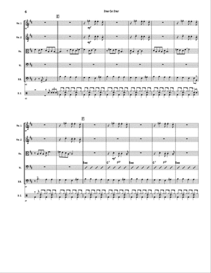 Stray Cat Strut String Quintet scores gallery preview page 4