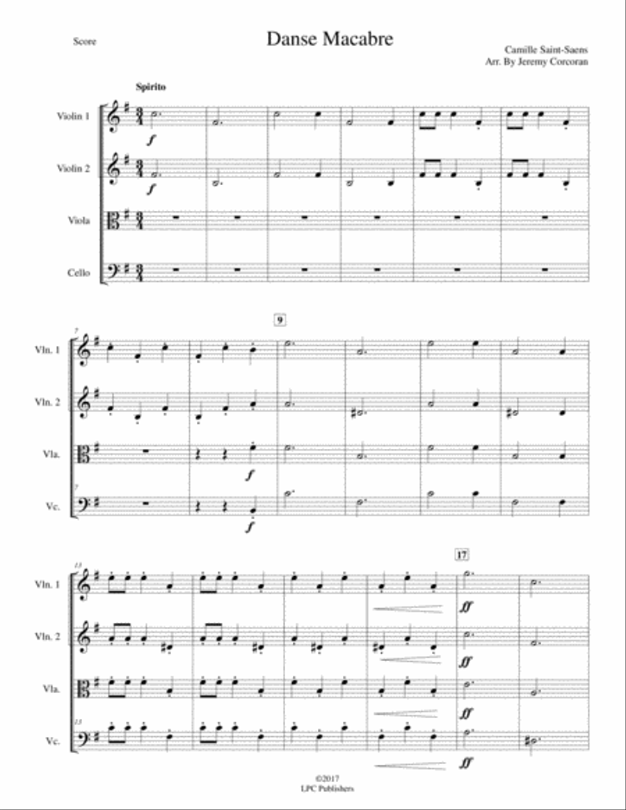 Danse Macabre for String Quartet String Quartet scores gallery preview page 2