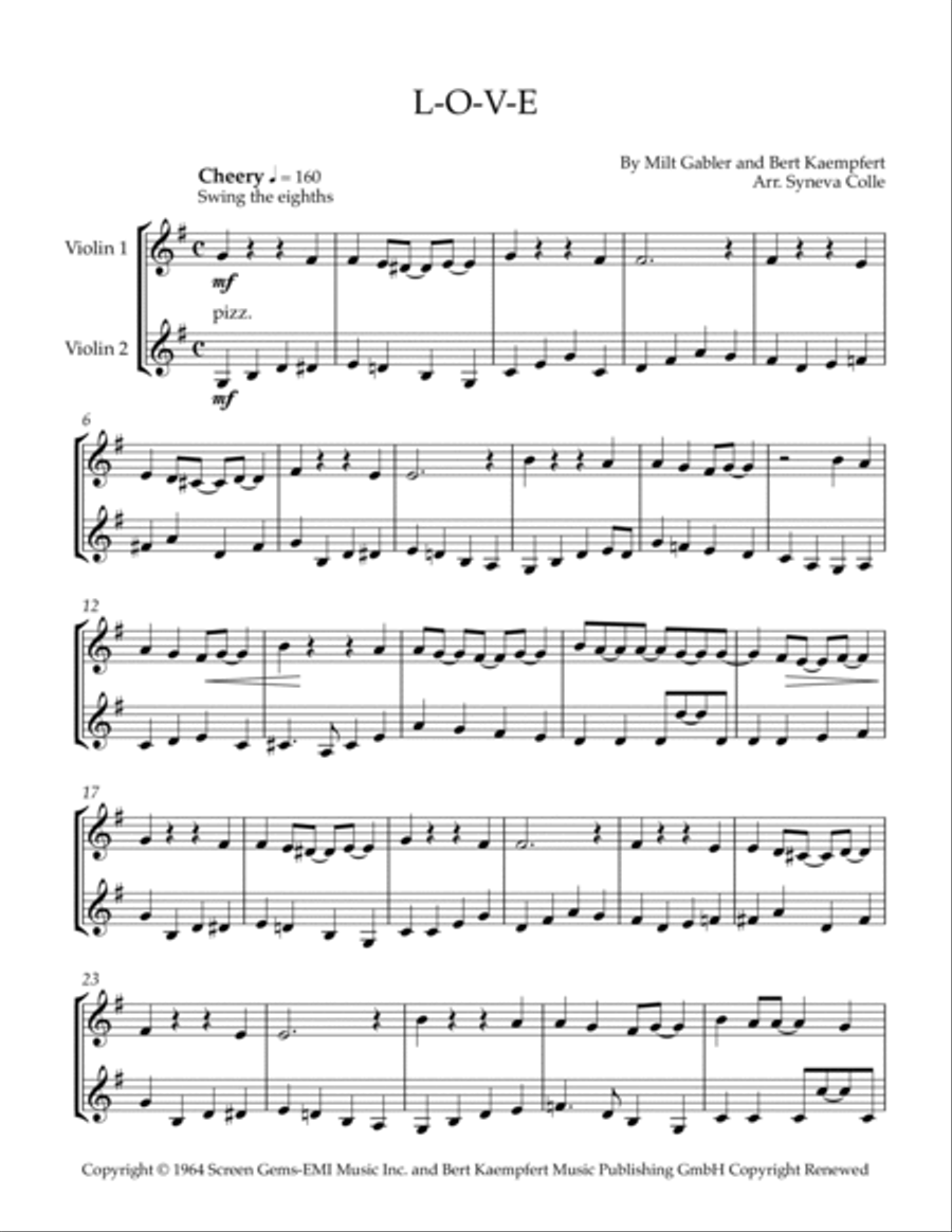 L-o-v-e L-o-v-e String Duet scores gallery preview page 2