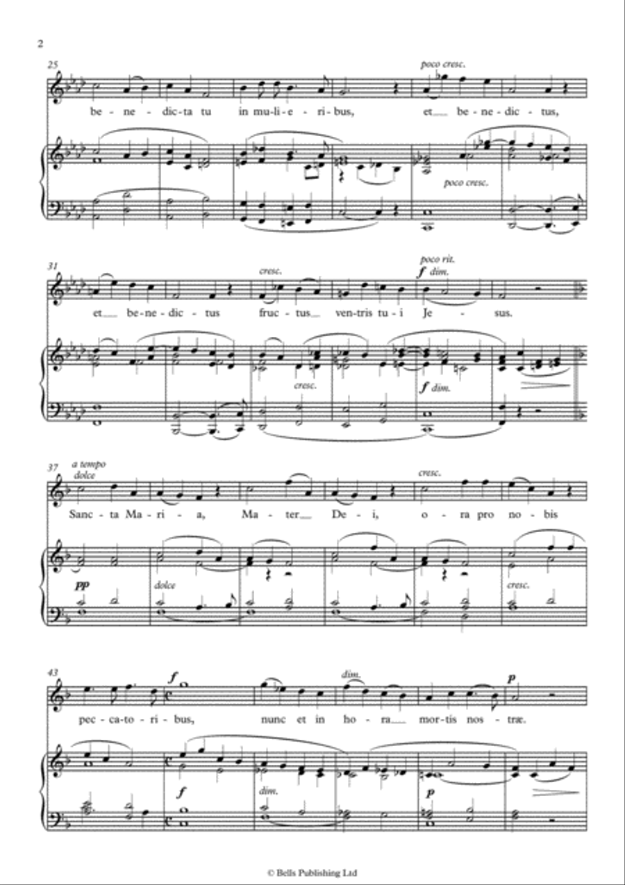 Ave Maria (Solo song) (F minor) Voice Solo scores gallery preview page 2