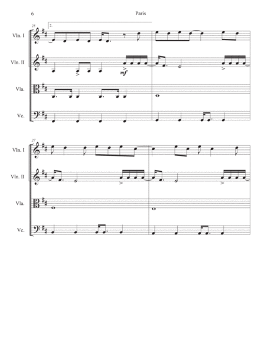 Paris Paris String Quartet scores gallery preview page 6