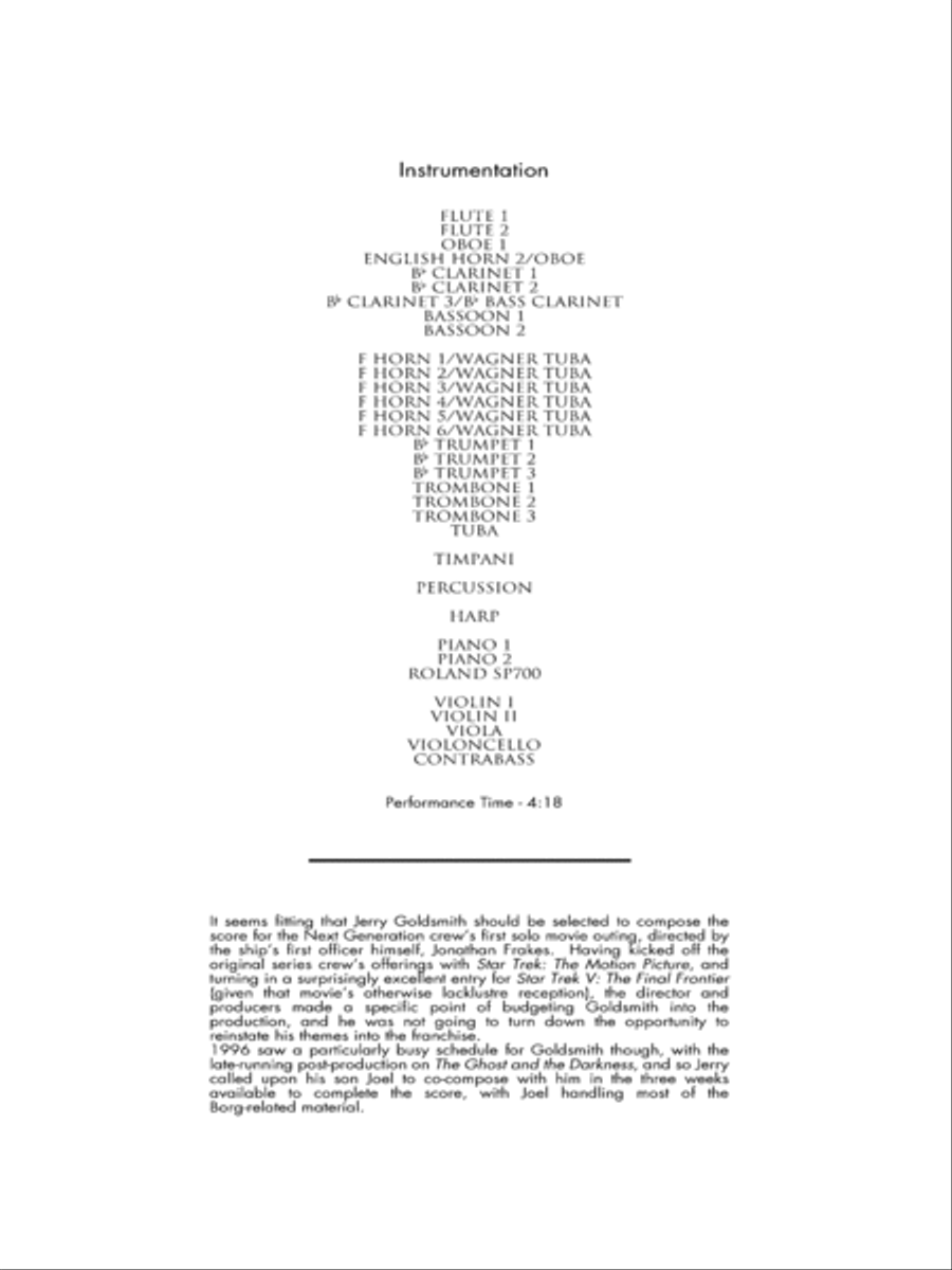 Star Trek: First Contact - Main Title / Locutus - Score Only Full Orchestra scores gallery preview page 2