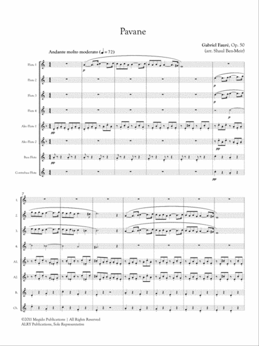 Pavane for Flute Orchestra Flute Choir scores gallery preview page 2