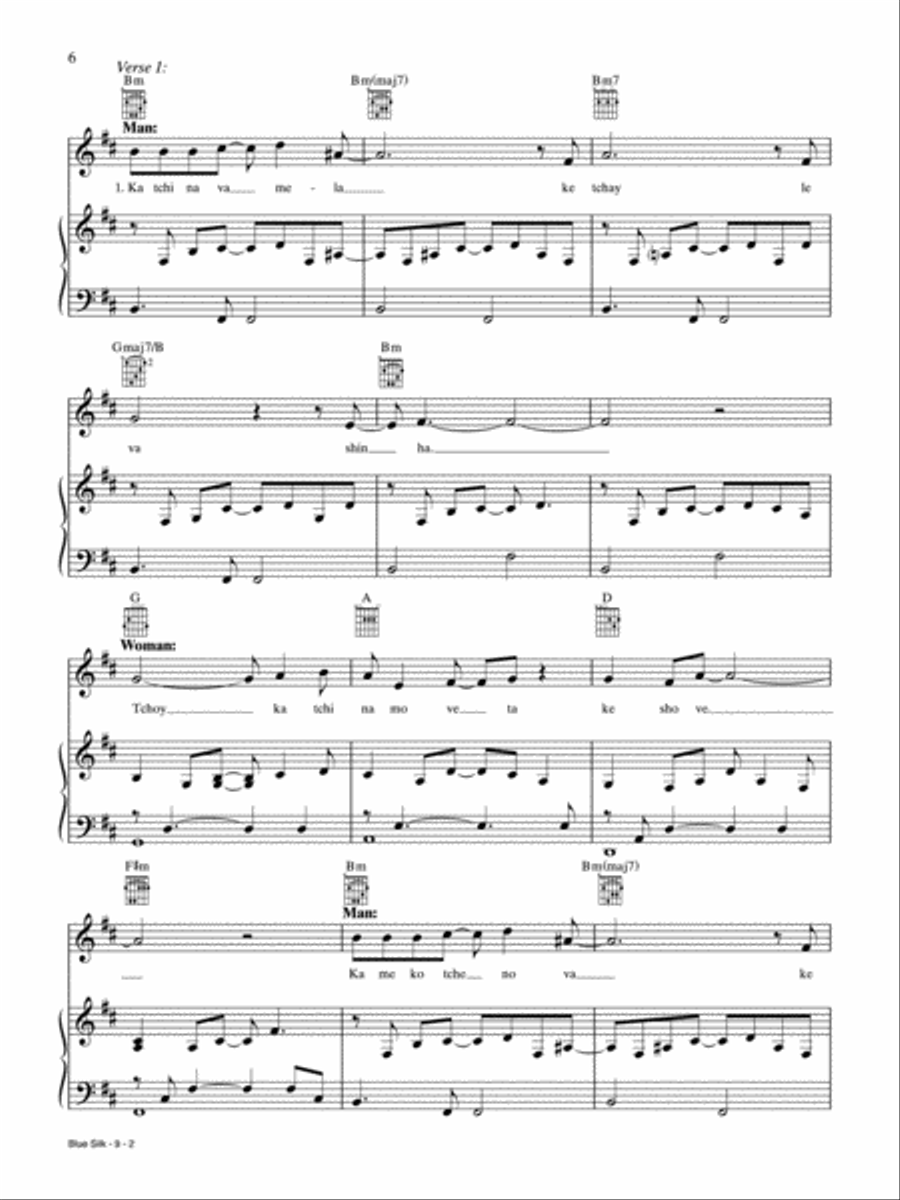 Blue Silk Piano, Vocal, Guitar scores gallery preview page 2