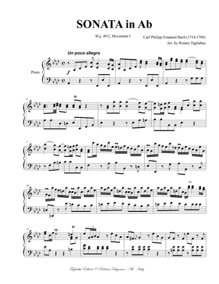 BACH C.P.E., SONATA in Ab