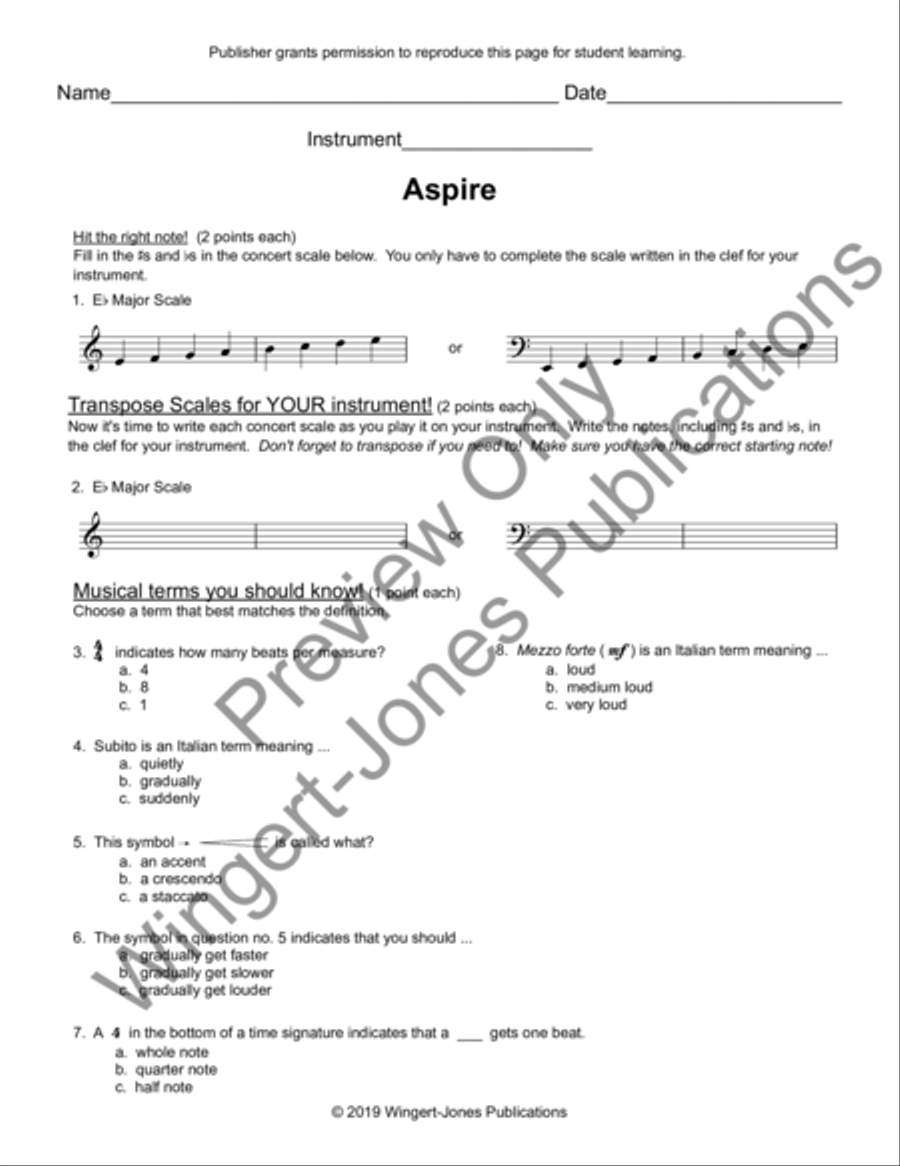 Aspire Concert Band scores gallery preview page 20