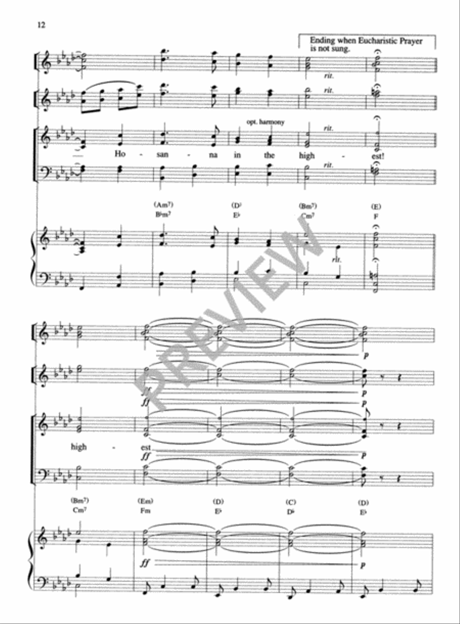 Eucharistic Prayer II - Full Score 4-Part scores gallery preview page 14