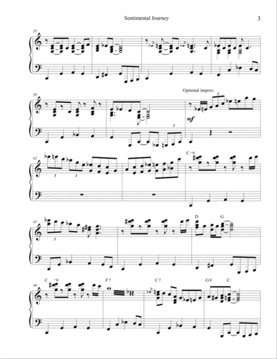 Sentimental Journey Sentimental Journey Piano Solo scores gallery preview page 3