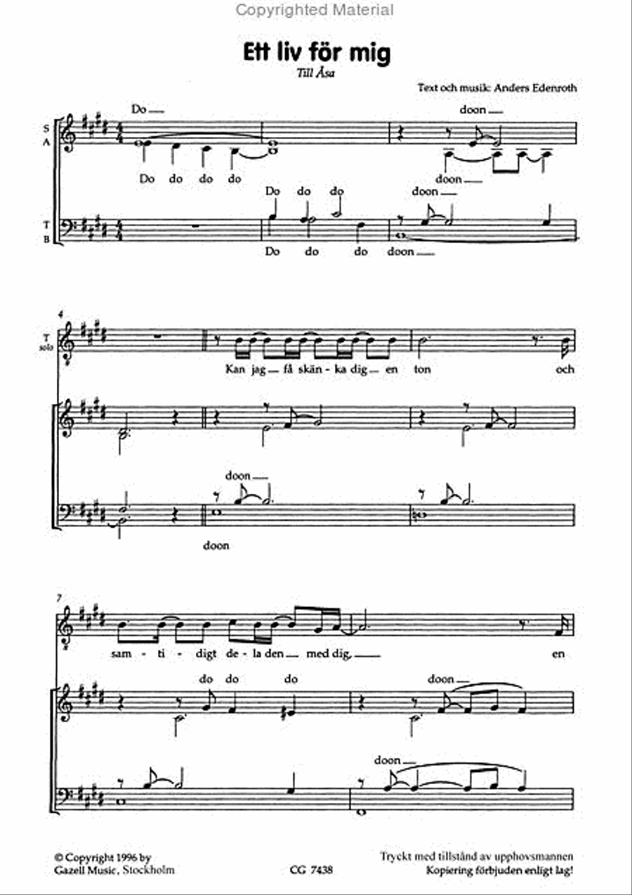 Ett liv for mig 4-Part scores gallery preview page 2