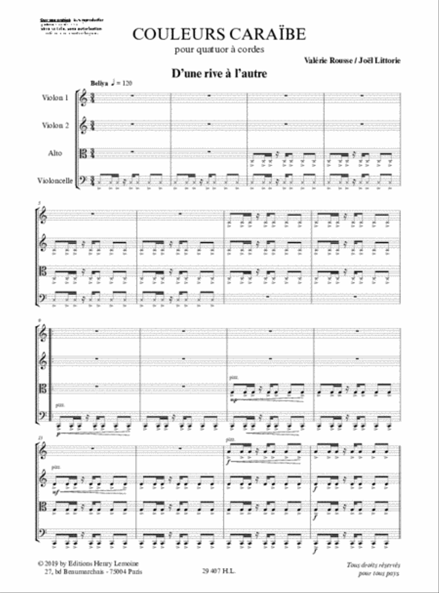 Couleurs Caraibe String Quartet scores gallery preview page 2