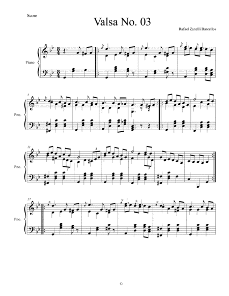 Valsa No. 03 para Piano in Gm