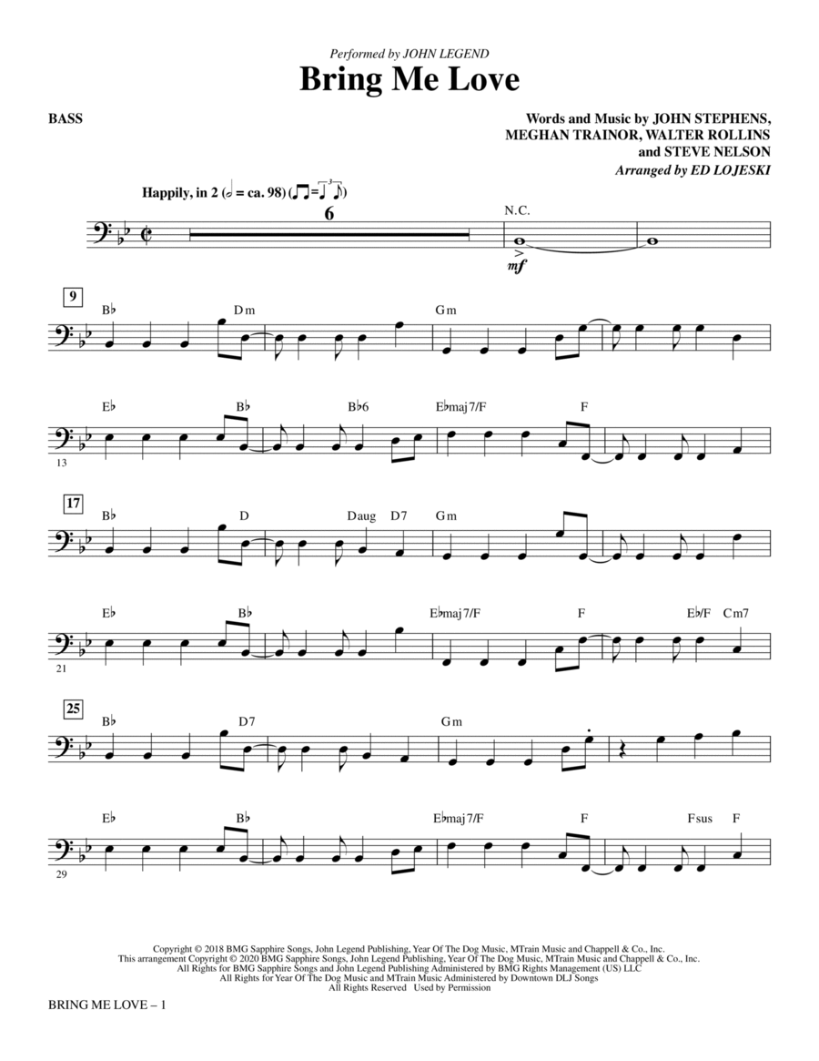 Bring Me Love (arr. Ed Lojeski) - Bass Choir scores gallery preview page 1