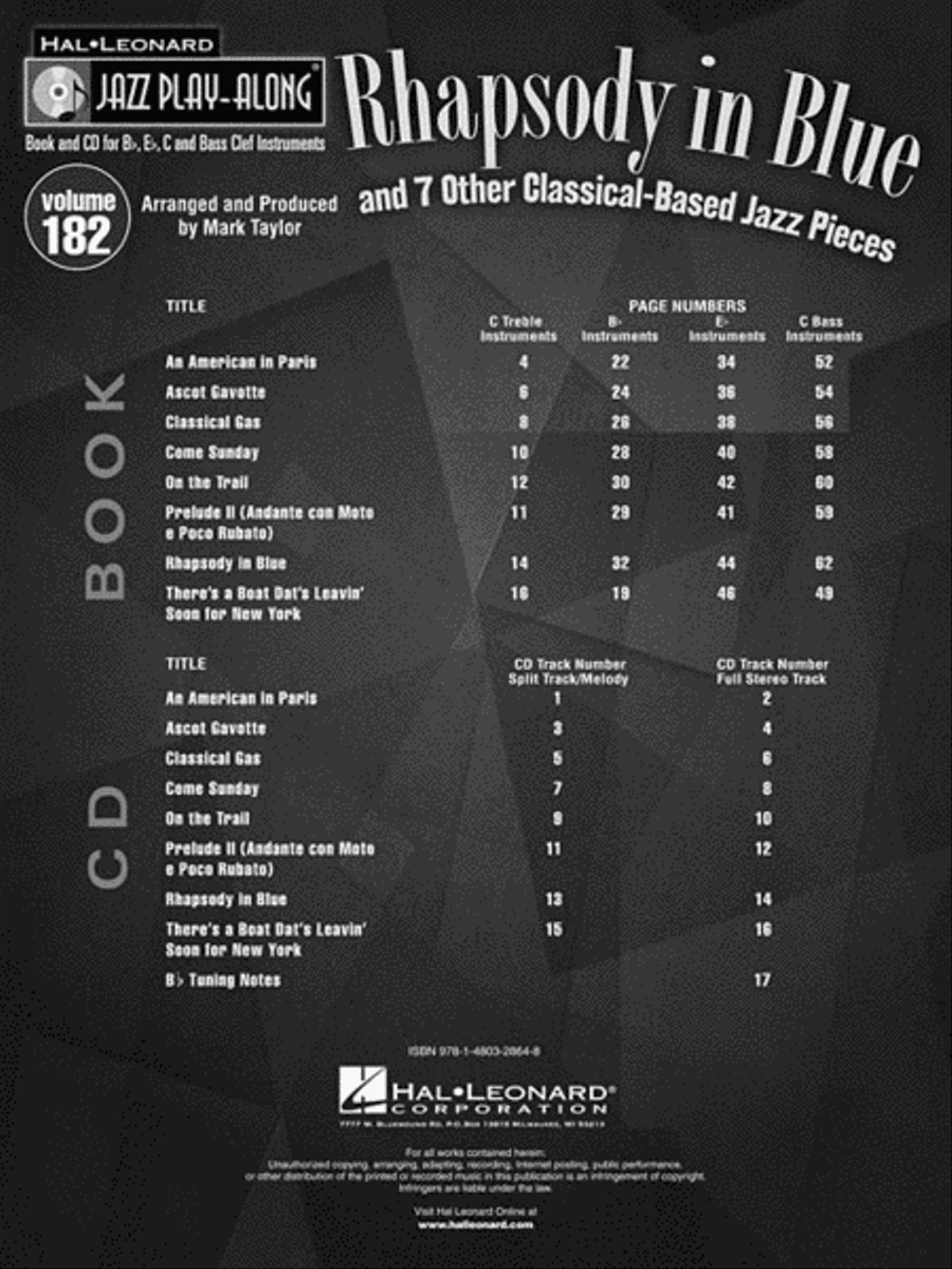 “Rhapsody in Blue” & 7 Other Classical-Based Jazz Pieces C Instrument scores gallery preview page 3