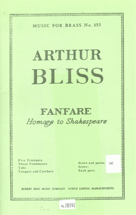 Fanfare, Homage To Shakespeare (ensemble-brass 8 Or More)