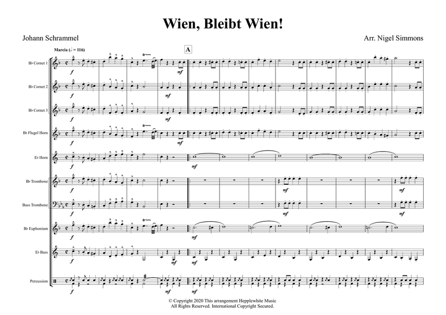 Wien, Bleibt Wien! Brass Ensemble scores gallery preview page 1